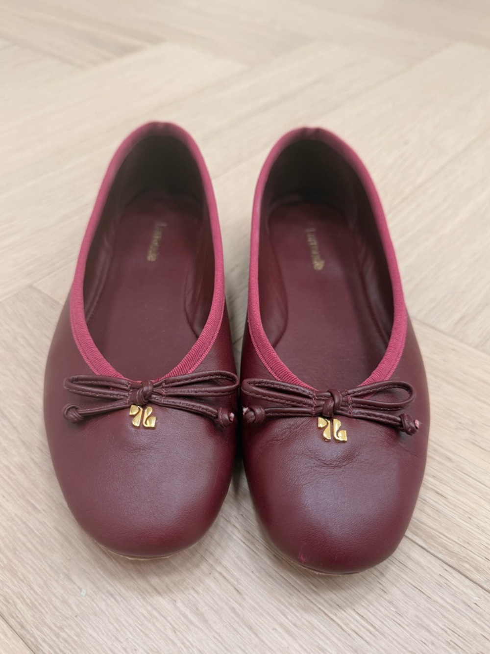 Larroude Pavlova Ballet Flat in Burgundy